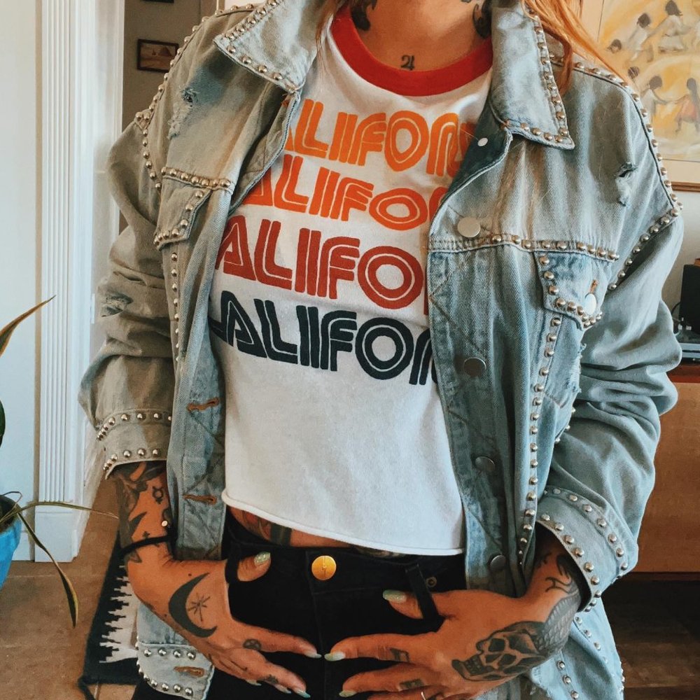 Vici Grey Distressed Studded Denim Jean Jacket - Picture 2 of 13